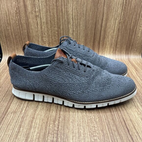 Cole Haan Gray Zerogrand Stitchlite Wingtip Oxford Dress Shoe C27692 Men Size 13 - Picture 1 of 9